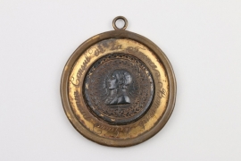 Gerahmte Bronzemedaille Napoleon, Frankreich um 1800