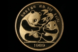 CHINA 1/2 OZ. PANDA GOLD 1989 - MUNICH COIN SHOW