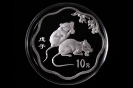 CHINA 10 YUAN 2008 - LUNAR SERIES - RAT (BLOSSOM)