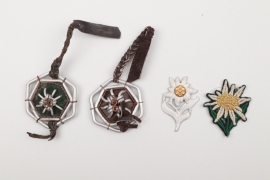 4 interesting Gebirgsjäger Edelweiss badges