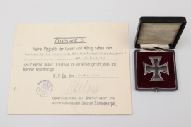 Cased 1914 Iron Cross 1st Class with certificate