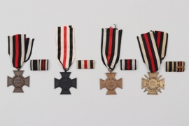 4 Crosses of Honor with ribbon bars