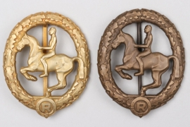 Horse Rider's Badge in gold & bronze