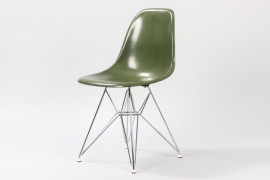 Navy Green Fiberglas DSR Chair // Charles and Ray Eames