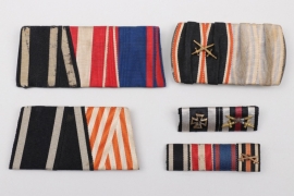 5 + WW1 ribbon & medal bars
