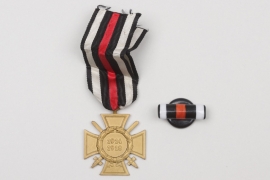 Honor Cross of WWI with porcelain buttonhole miniature