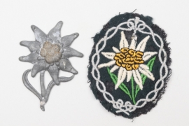 Gebirgsjäger Edelweiss sleeve & cap badge