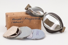 Luftwaffe pilot's flying goggles in case + extra glasses
