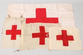 4 + Third Reich Red Cross medic flags & chest apron