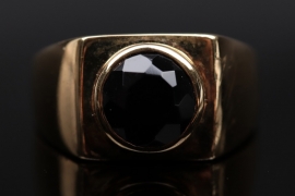 Gold plated silver ring for men with onyx