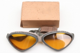 Luftwaffe pilot's flying goggles in cardboard box