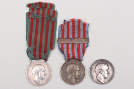 Italy - 3 + Italo-Turkish War Medals