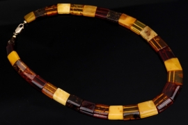 Multicolored amber necklace