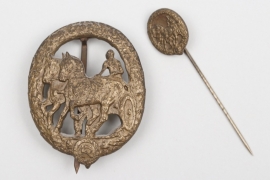 German Horse Driver's Badge in bronze + miniature