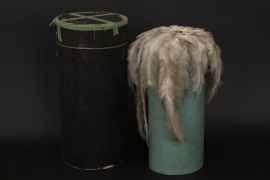 Saxony - General's spike helmet parade feathers in container