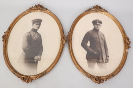 Saxony - two framed photos of Prinz Bernhard/Georg & Großherzog Wilhelm Ernst