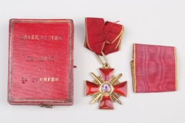 Russia - Order of Saint Anna 2nd Class with swords in case - gold