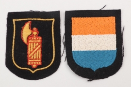 Waffen-SS Dutch and Italian volunteers sleeve badges
