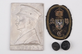 Fischer, Waldemar v. - silver Kaiserlicher Yacht-Club plaque + badges