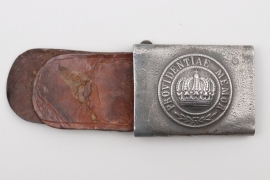 Saxony - WWI EM/NCO field buckle with leather tab - Sattler-Innung