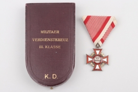 Military Merit Cross 3rd Class with War Decoration in case - Rothe Wien