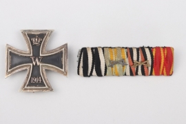 1914 Iron Cross 1st Class & 4-place ribbon bar
