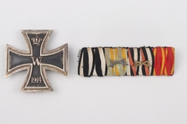 1914 Iron Cross 1st Class & 4-place ribbon bar