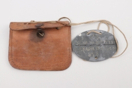 Wehrmacht ID tag INF.NACHR.ERS.KP.130 with bag