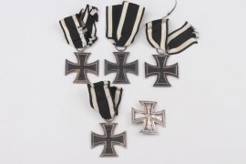 1914 Iron Cross 1st Class & four 1914 Iron Crosses 2nd Class