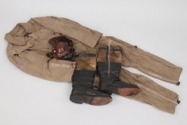 Luftwaffe flight suit, helmet and boots for a Leutnant