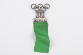 Olympic Games Berlin 1936 official participant badge for a referee "RICHTER"