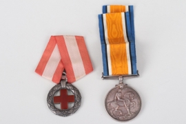 United Kingdom / Denmark - Miss Marjorie E. Clements Red Cross Group with Medal for Aid to Prisoners