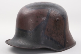 WW1 German M16 "mimikry" camo helmet - "battle damaged"