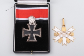1957 type cased Knight's Cross with Oak Leaves & Swords + Olympic Decoration