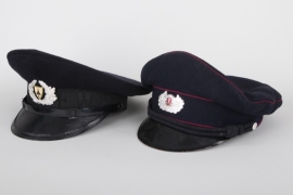 Two postwar visor caps