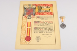 Heinz, Hans - Military Medal "Medalla Militar" with certificate