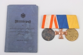 3-place medal bar with Militärpaß