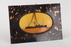 1892 framed picture of a war ship