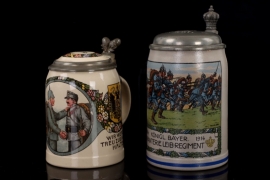 2 x WWI reservists' beer mugs