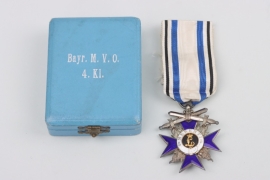 Military Merit Order 4th Class Cross with Swords in case - Weiss