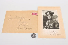 von Mackensen, August - signed portrait photo & silver medal