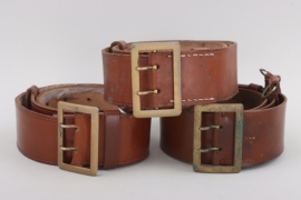 NSDAP three "double open-claw" leather belts (political leaders)