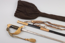 Italy - airforce officer's sword with portepee, hangers & bag