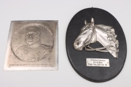 Kavallerie-Ers.Abt. 10 wall plaque and Hindenburg relief