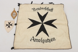 Flag of the "Bruderschaft Amelgatzen" with flag pole finial