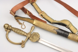 Sword for railroad officials with hangers
