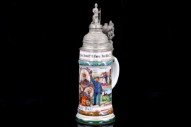 K.B. 12. Inf. Rgt. "Prinz Arnulf" 9. Comp. Ulm porcelain reservist's beer mug