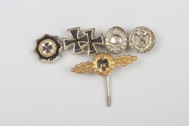 6-place miniatur pin of a German Cross in Gold winner - 1957 type