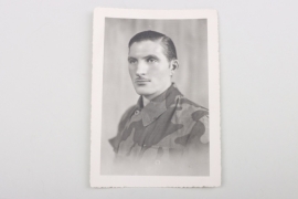 Portrait photo of a soldier in camo tunic - Genoa 1944 (Southern Front)