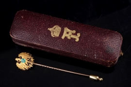 Prussia - Emperor Frederick III presentation pin in case - gold